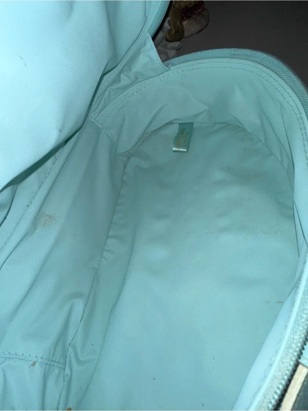 Vintage Estee Lauder Train Bag Travel Makeup Toiletry Case Blue Zipper